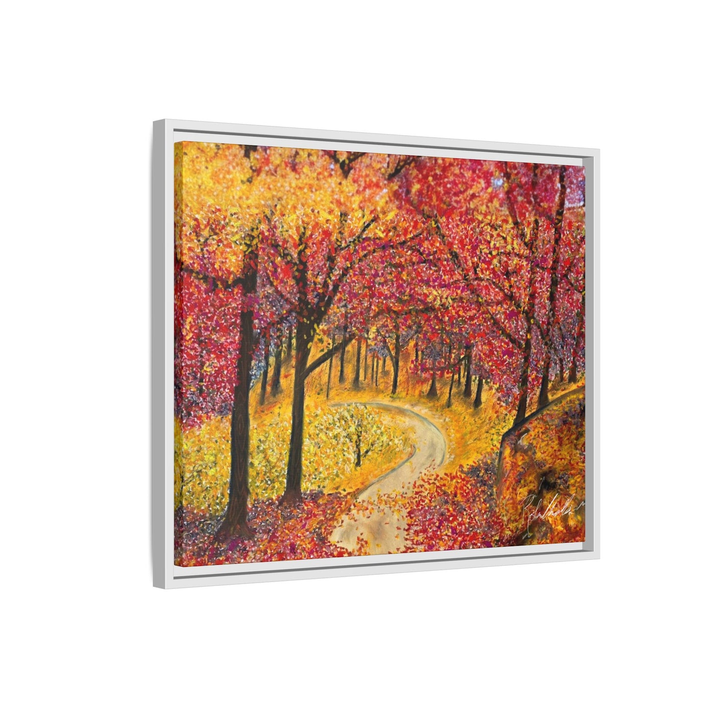 Vibrant Fall Forest Framed Wall Art