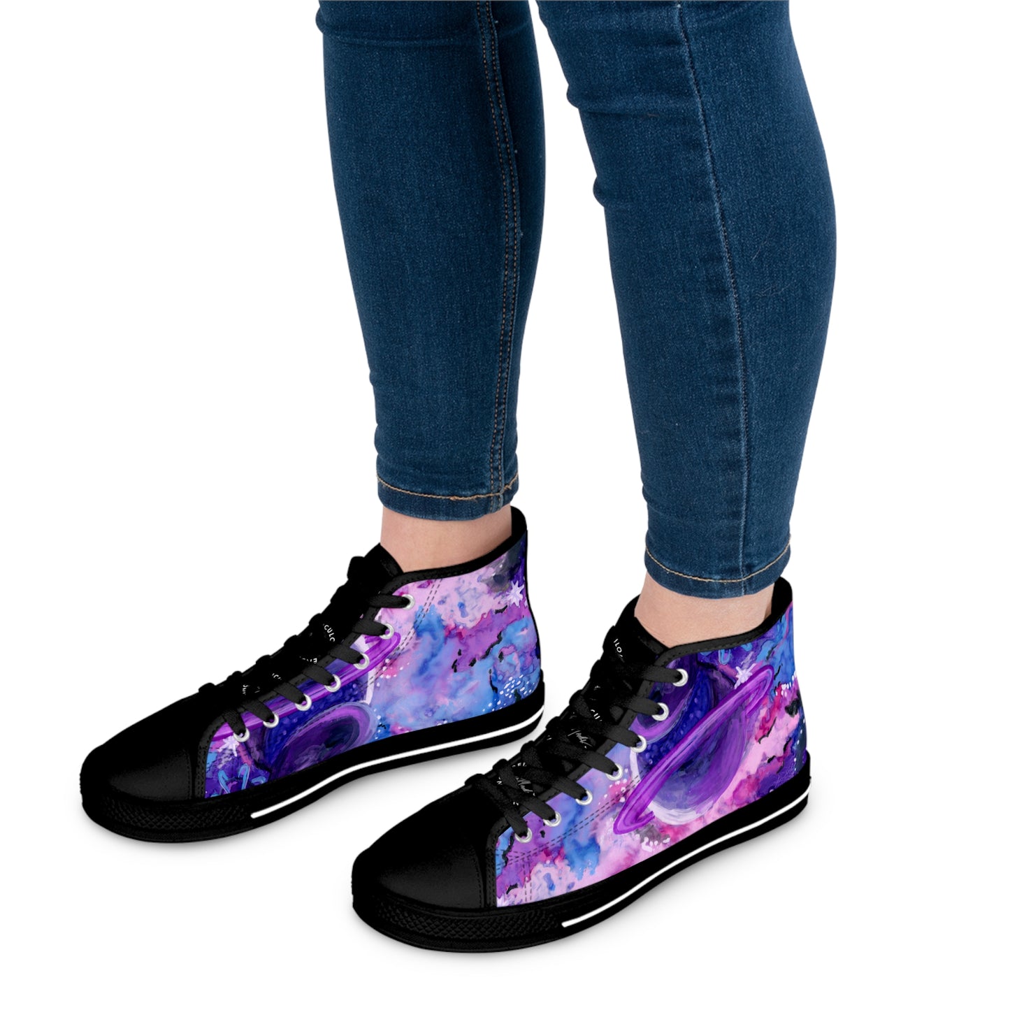 Purple Galaxy Unisex Classic High Top Sneakers