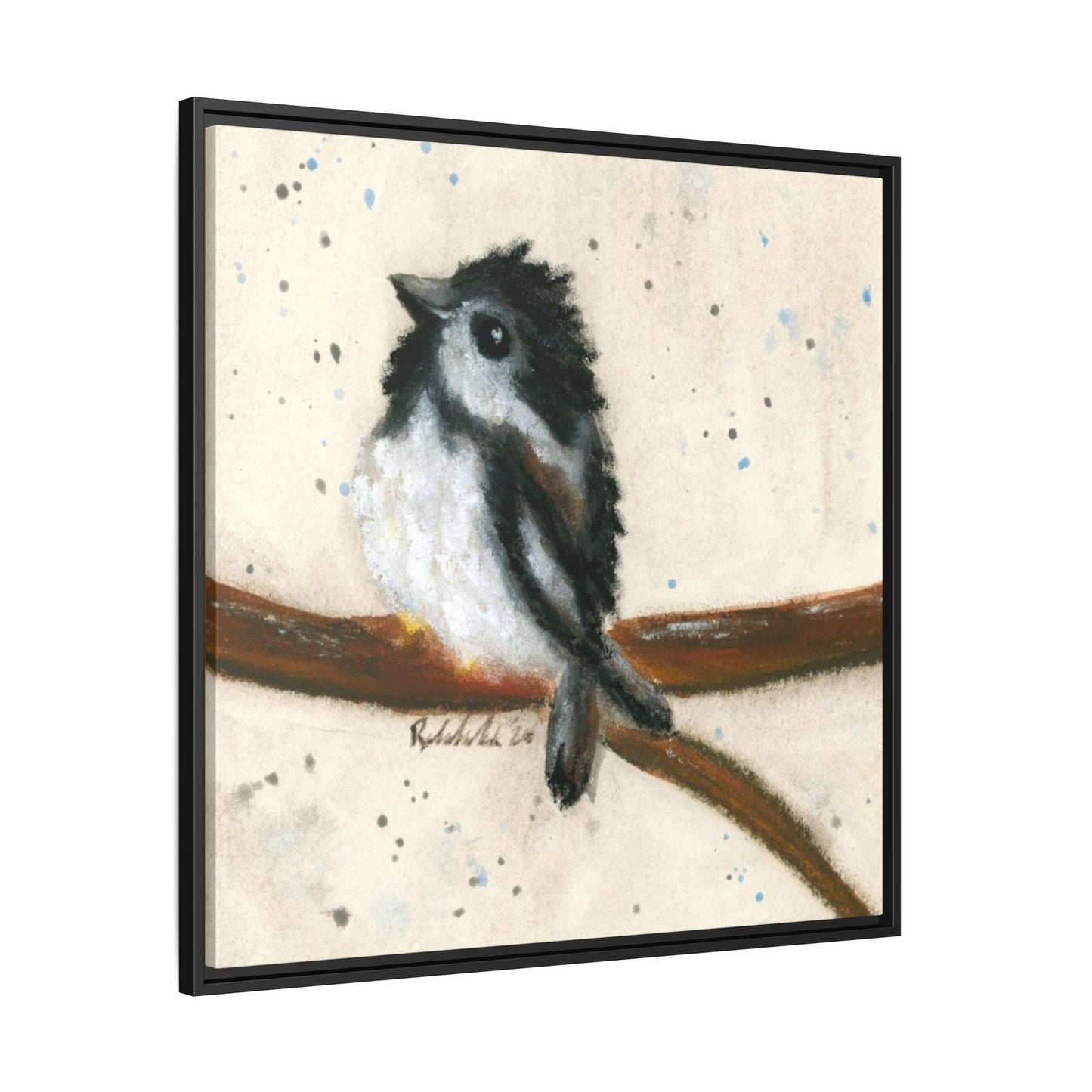 Black Finch Bird Framed Wall Art