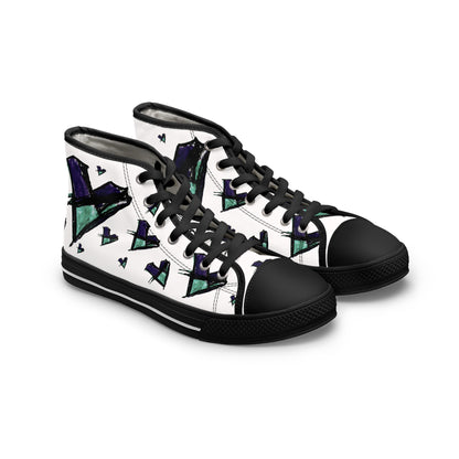 High Top Sneakers — Abstract Geometric Arrow Print (Women)