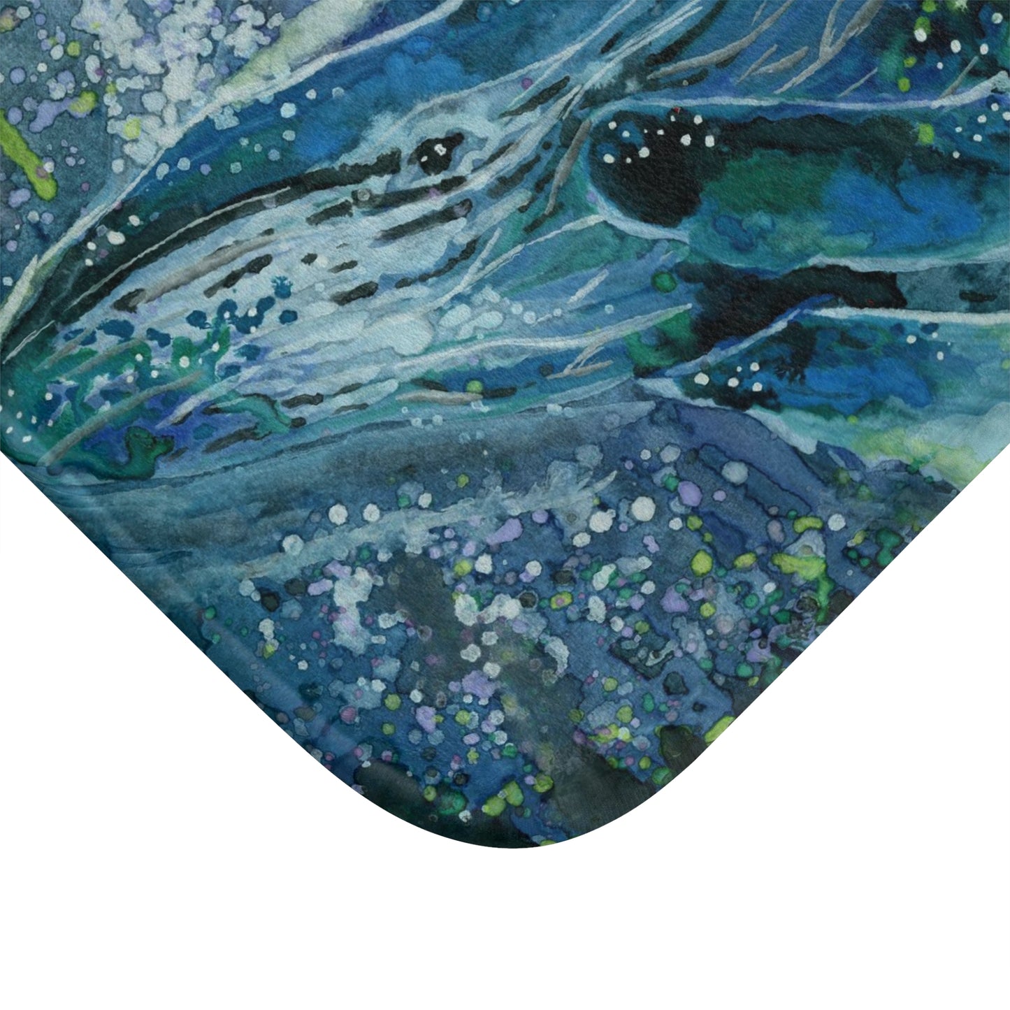 Humpback Whale Bath Mat  Anti-Slip, 100% Microfiber Rug- Home & Bathroom Supplies