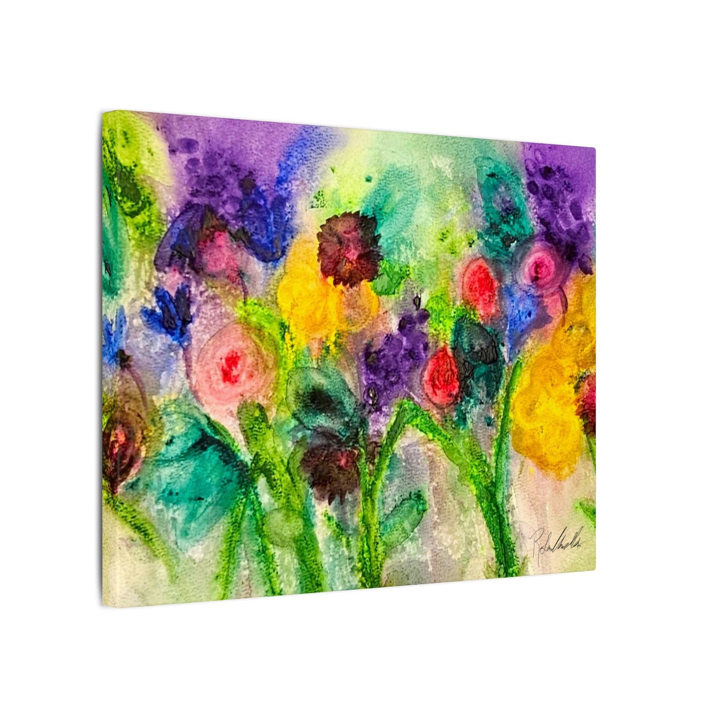 Abstract Flowers Canvas Gallery Wrap