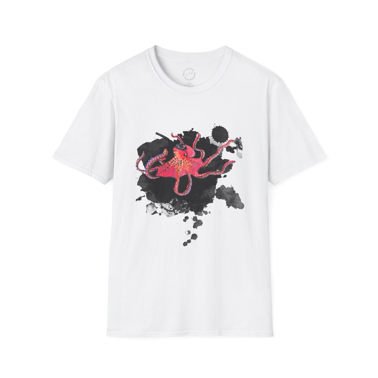 Octopus Ink Blot Unisex Softstyle T-Shirt