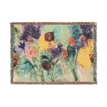 Floral Impressionist Woven Blanket