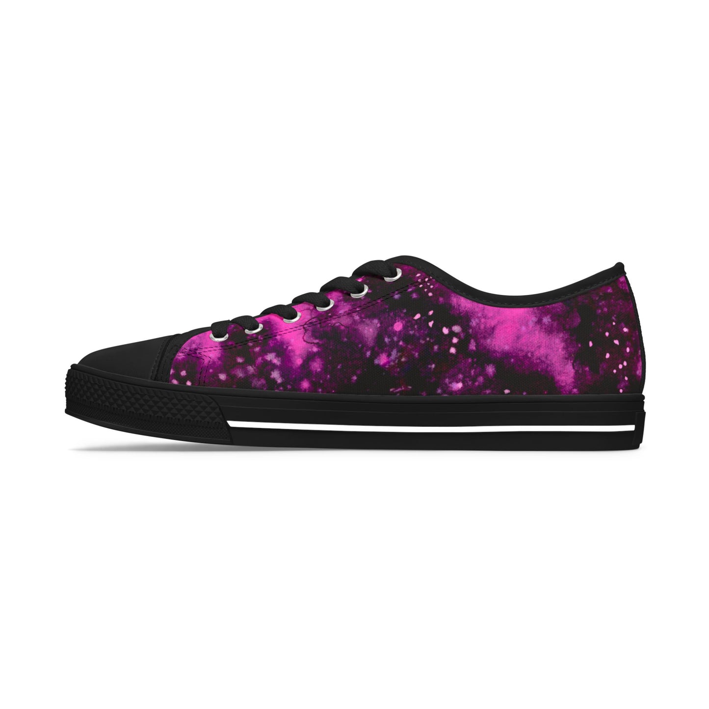 Pink Galaxy Low Top Sneakers — Women's Cosmic Tie-Dye Casual Shoes