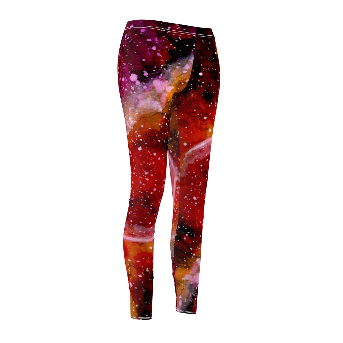 Orange Moons Galaxy Women's Cut & Sew Casual Leggings (AOP)