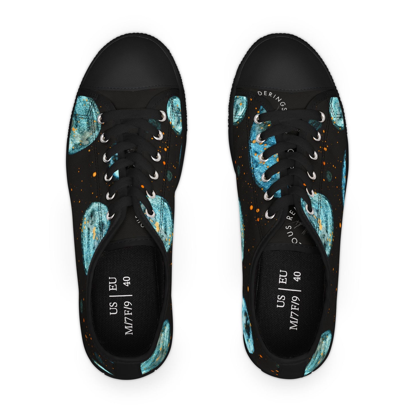 Planetary Watercolor Low Top Sneakers — Women's Celestial Canvas Shoes
