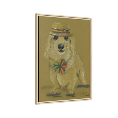 Weiner Dog in Hat Framed Wall Art
