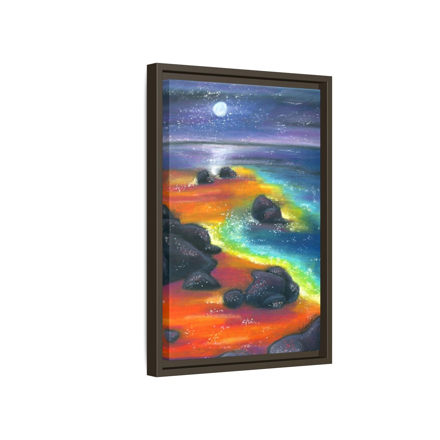 Beach at Night Frame Wall Art