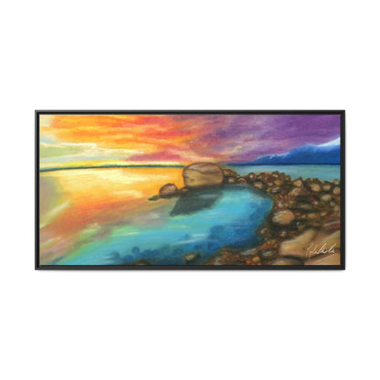 Sunset Ocean Beach Framed Wall Art