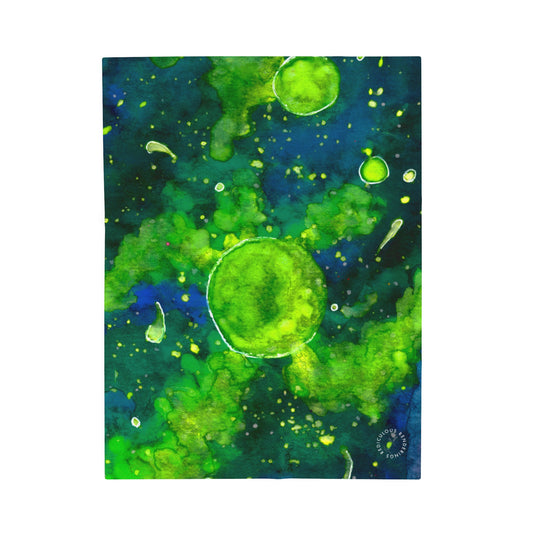 Green Galaxy Velveteen Plush Blanket