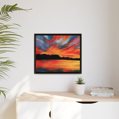 Sunset Over The Lake Framed Wall Art