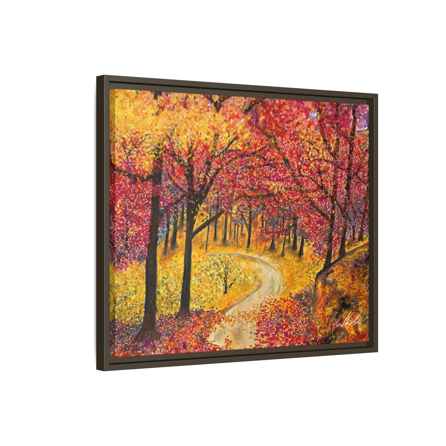 Vibrant Fall Forest Framed Wall Art
