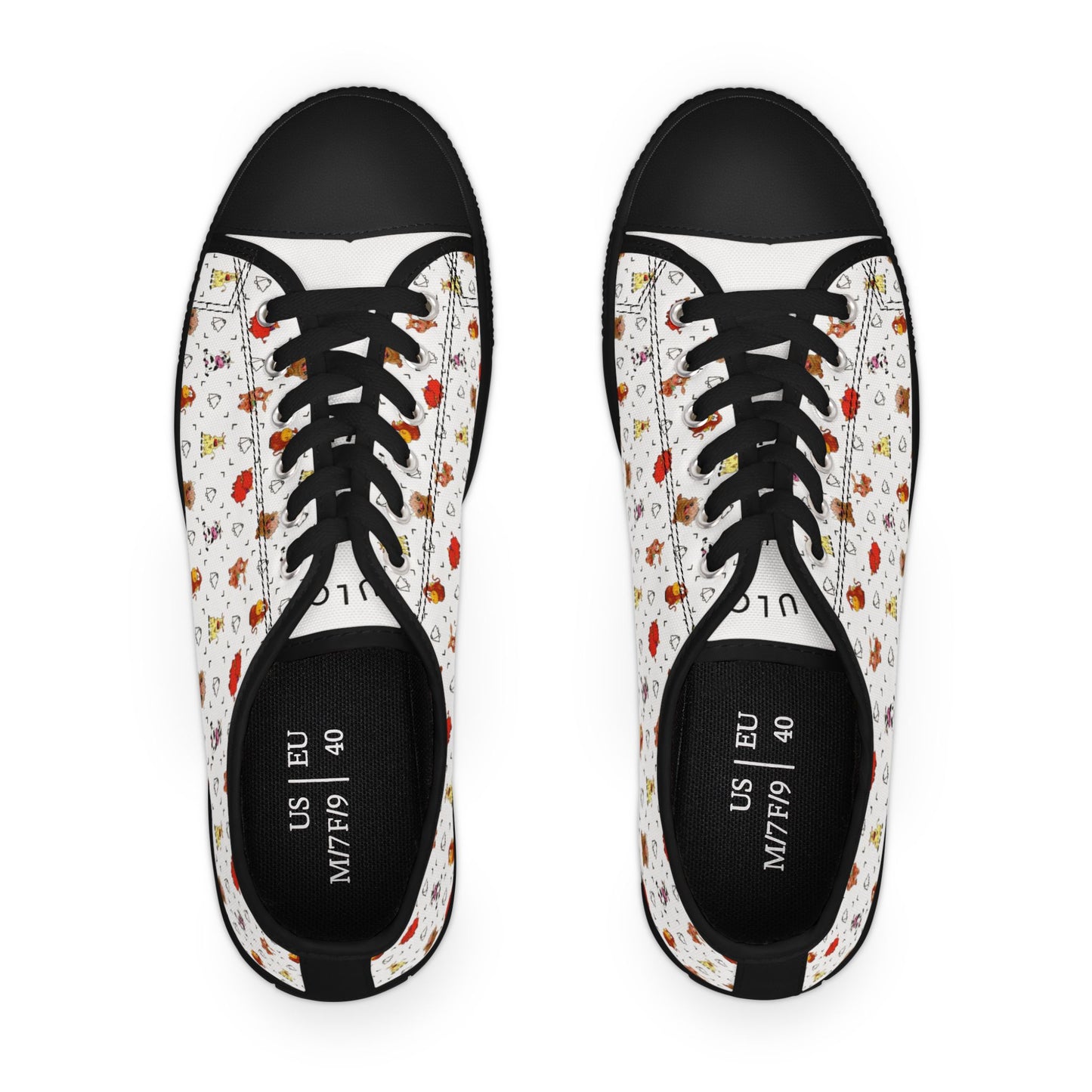 Cute Cow Bell Printed Women's Classic Low Top Sneaker Shoes