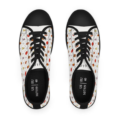 Cute Cow Bell Printed Women's Classic Low Top Sneaker Shoes