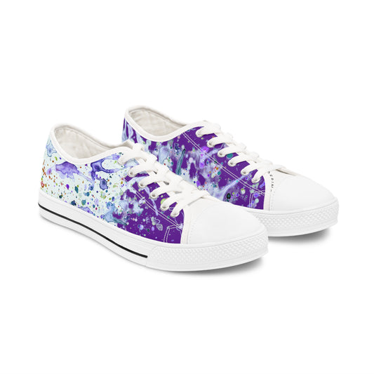 Purple Color Splash Unisex Classic Low Top Sneakers