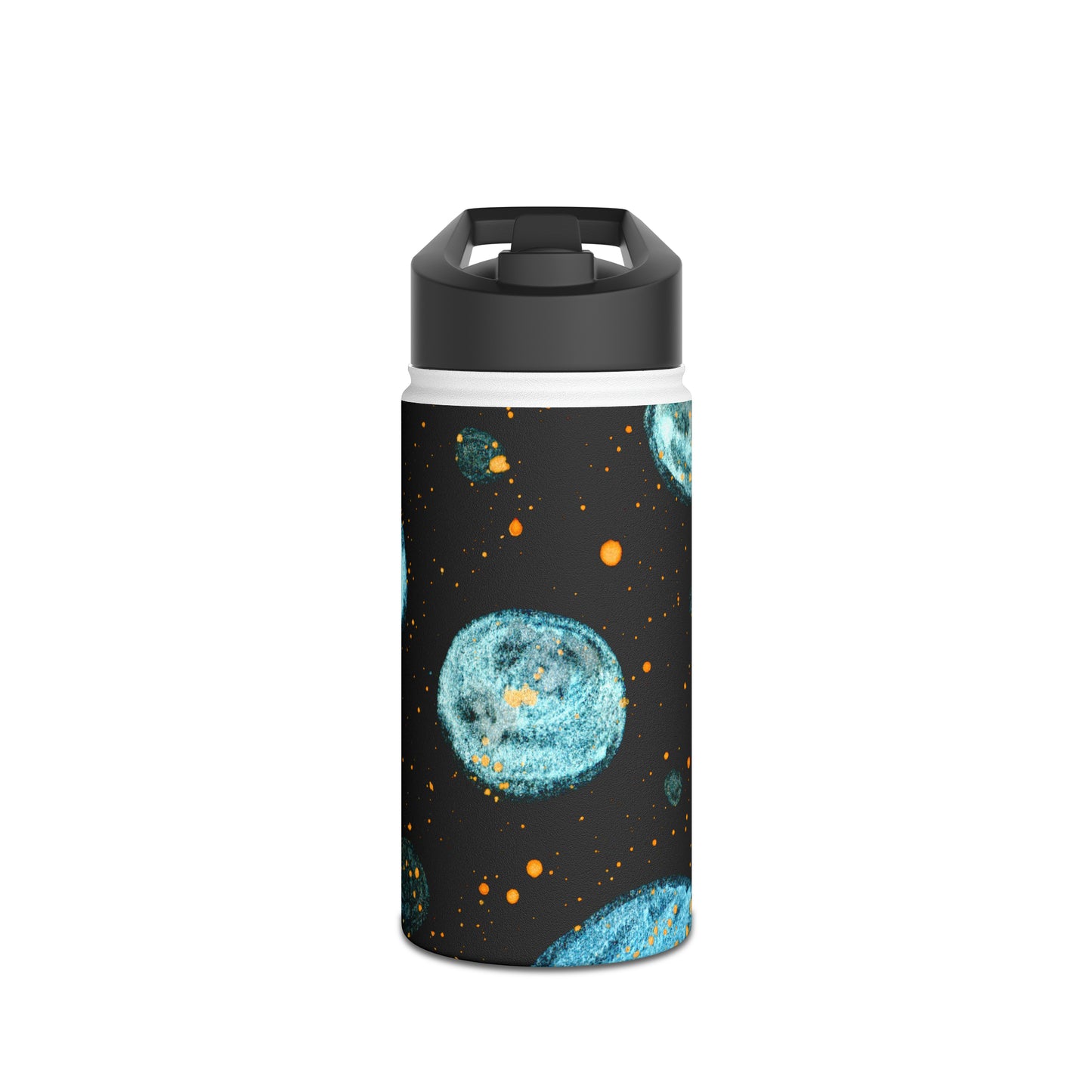 Little Blue Planets Galaxy Stainless Steel Water Bottle, Standard Lid