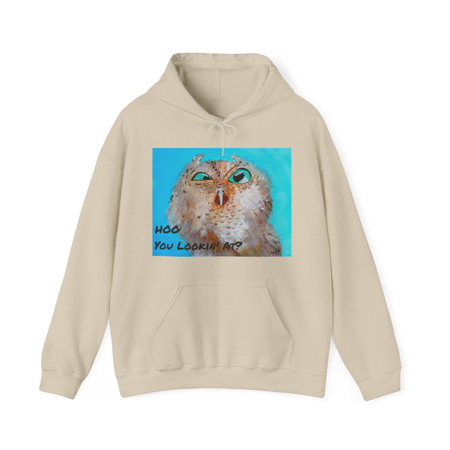 Grumpy Owl- Hoo You Lookin At? Hooded Sweatshirt