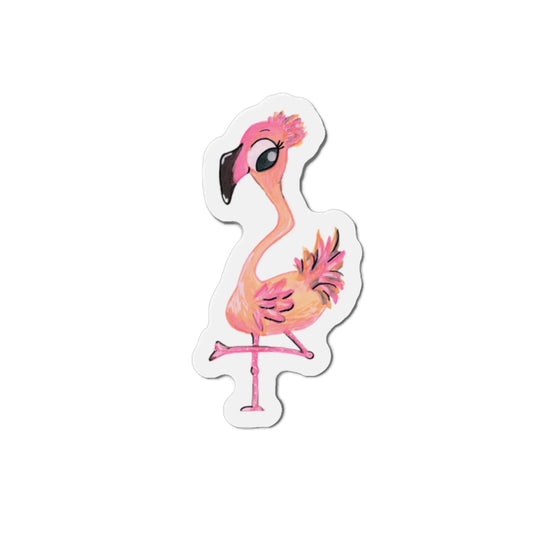 One Leg Flamingo Die-Cut Magnets  Custom Shape, 5 Sizes, Vinyl Material for Outdoor Use, Flexible and Durable, Black Backing - Home Decor Refrigerator Magnets