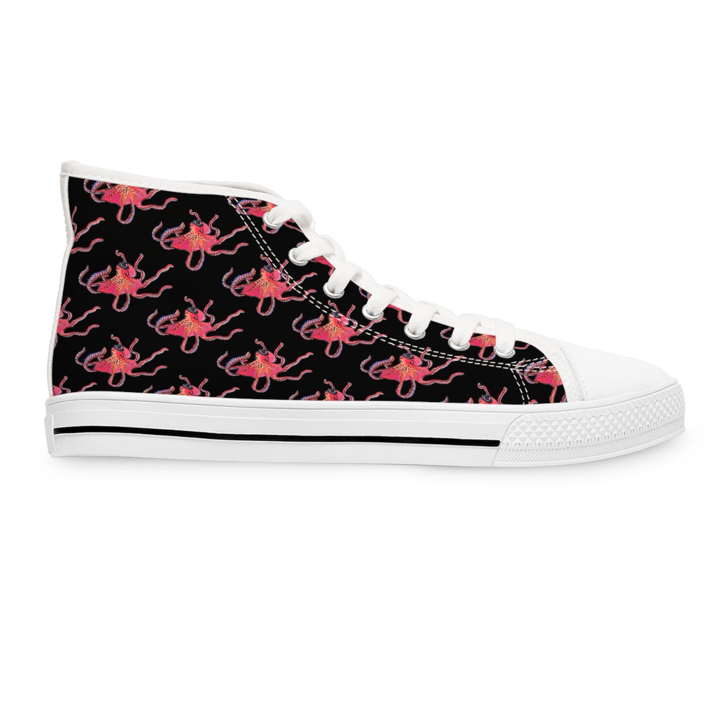 Unisex Red Octopus Classic High Top Sneakers