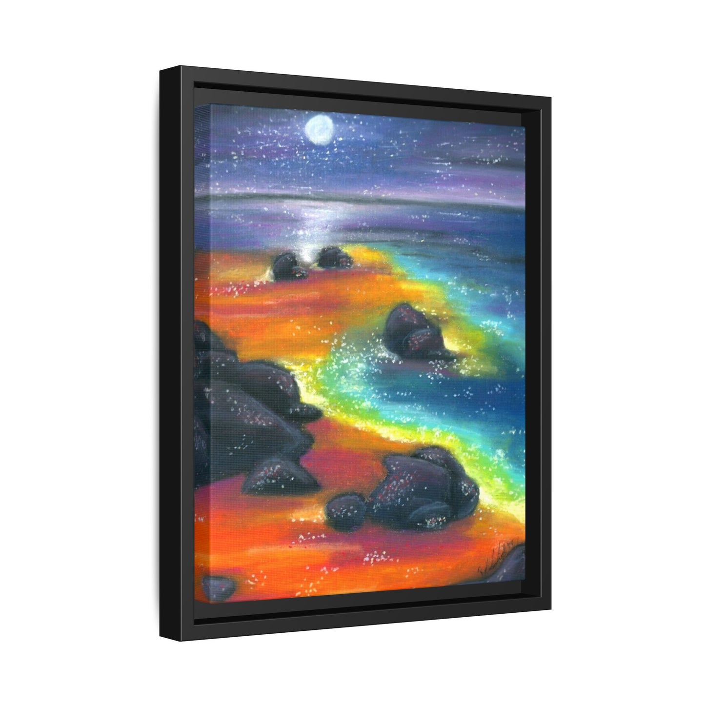 Beach at Night Frame Wall Art