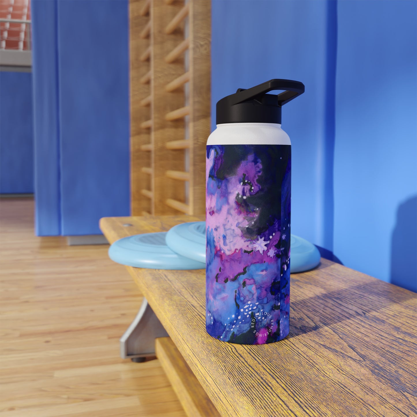 Purple Galaxy Stainless Steel Water Bottle, Standard Lid