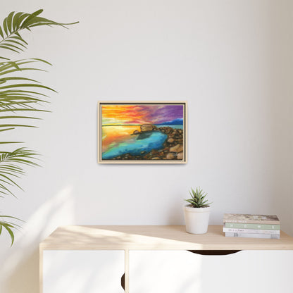 Sunset Ocean Beach Framed Wall Art