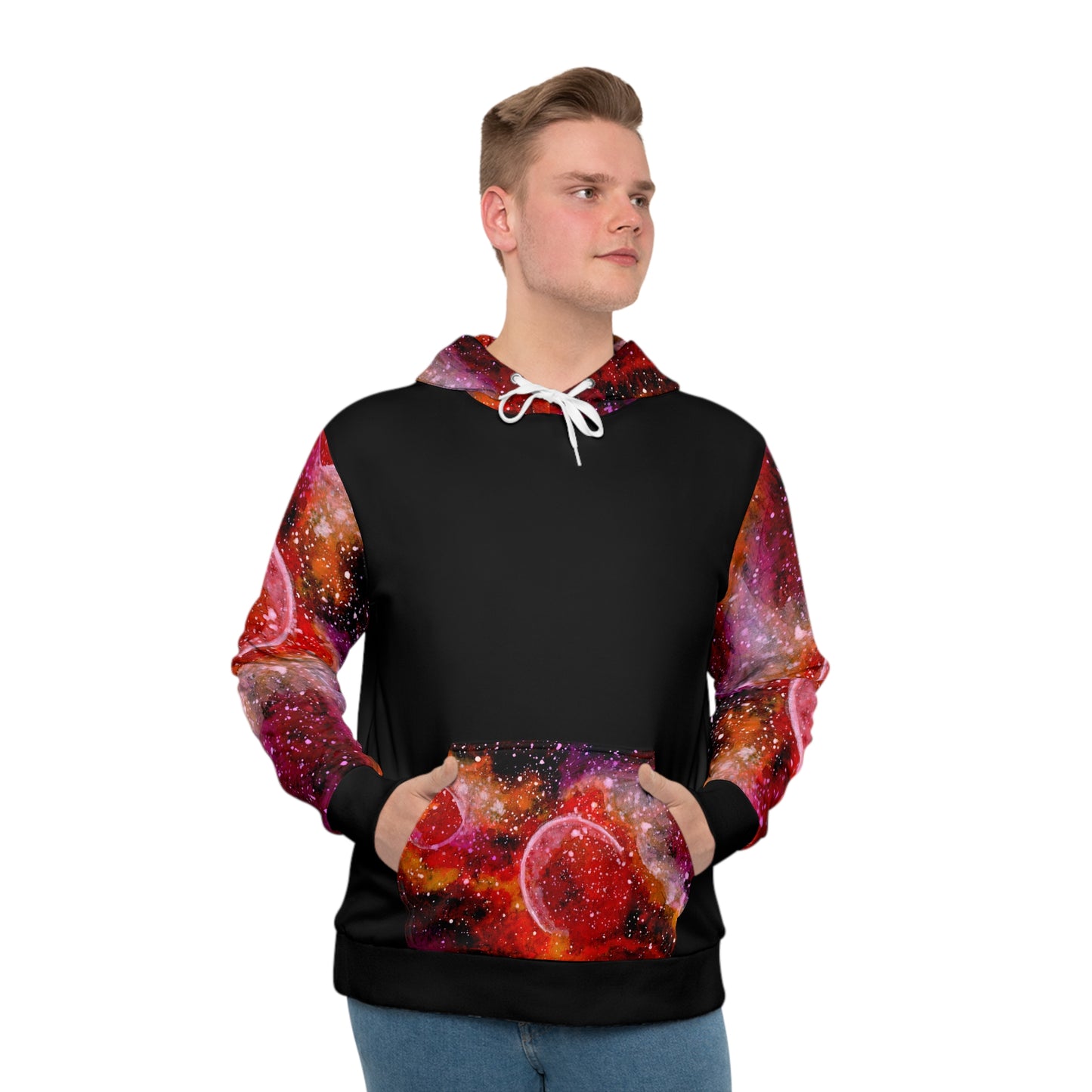 Orange Moons Galaxy Unisex Fashion Hoodie (AOP)