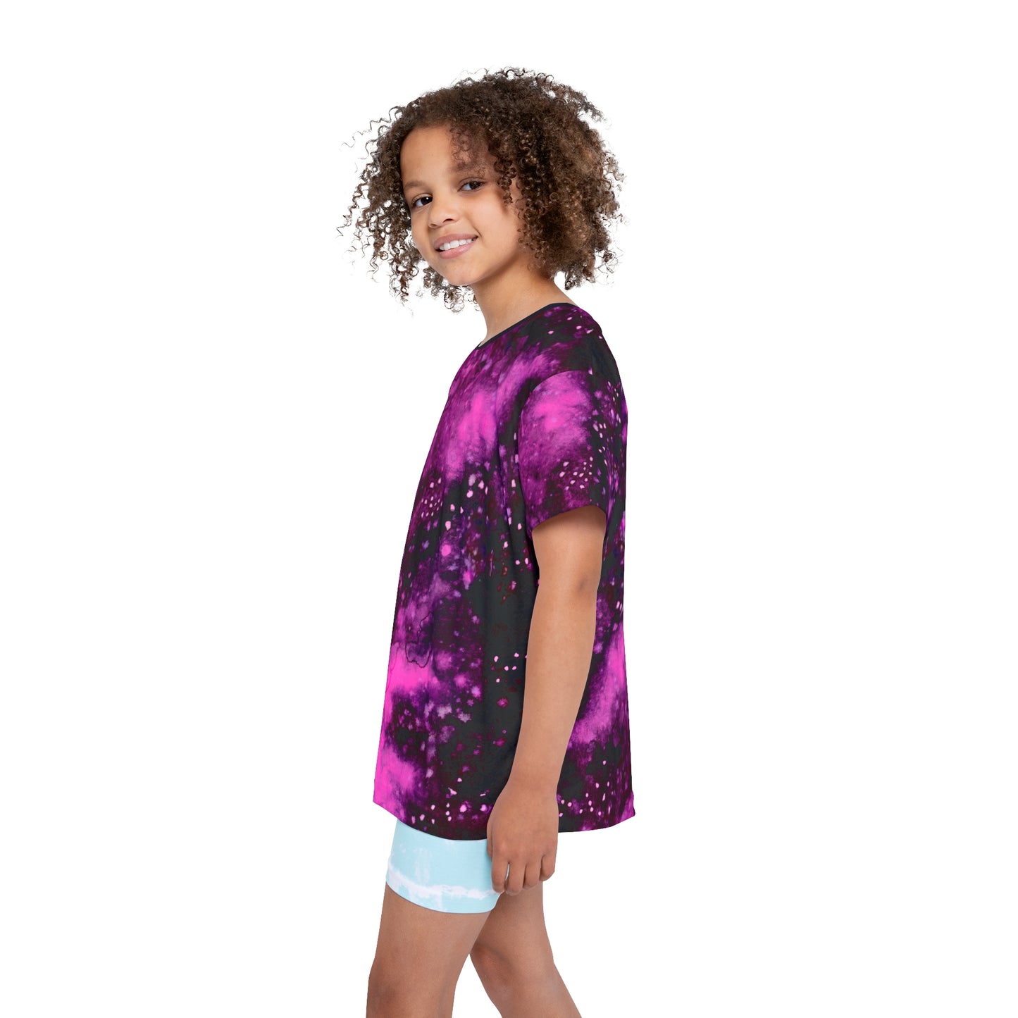 Rose Colored Galaxy Kids Sports Jersey (AOP)