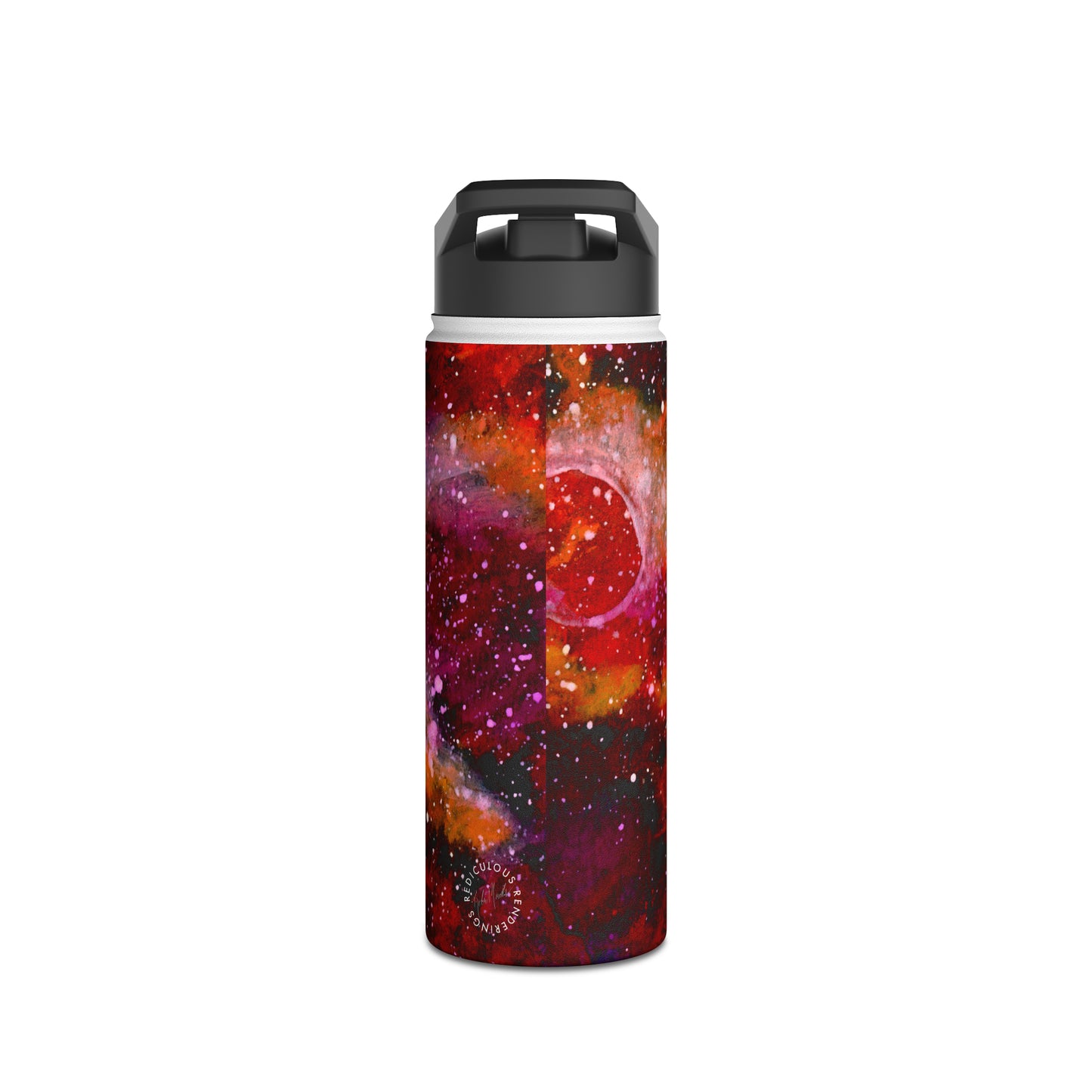 Orange Moons Galaxy Stainless Steel Water Bottle, Standard Lid