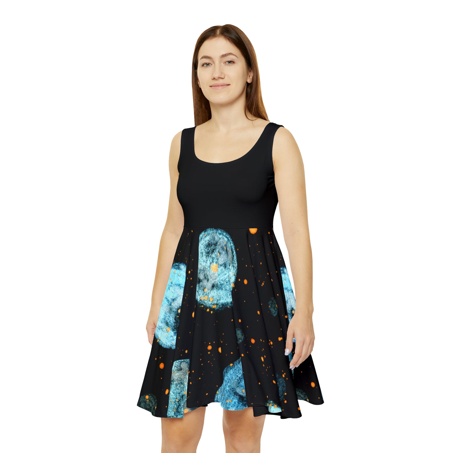 Little Blue Planets Galaxy Women's Skater Dress (AOP)