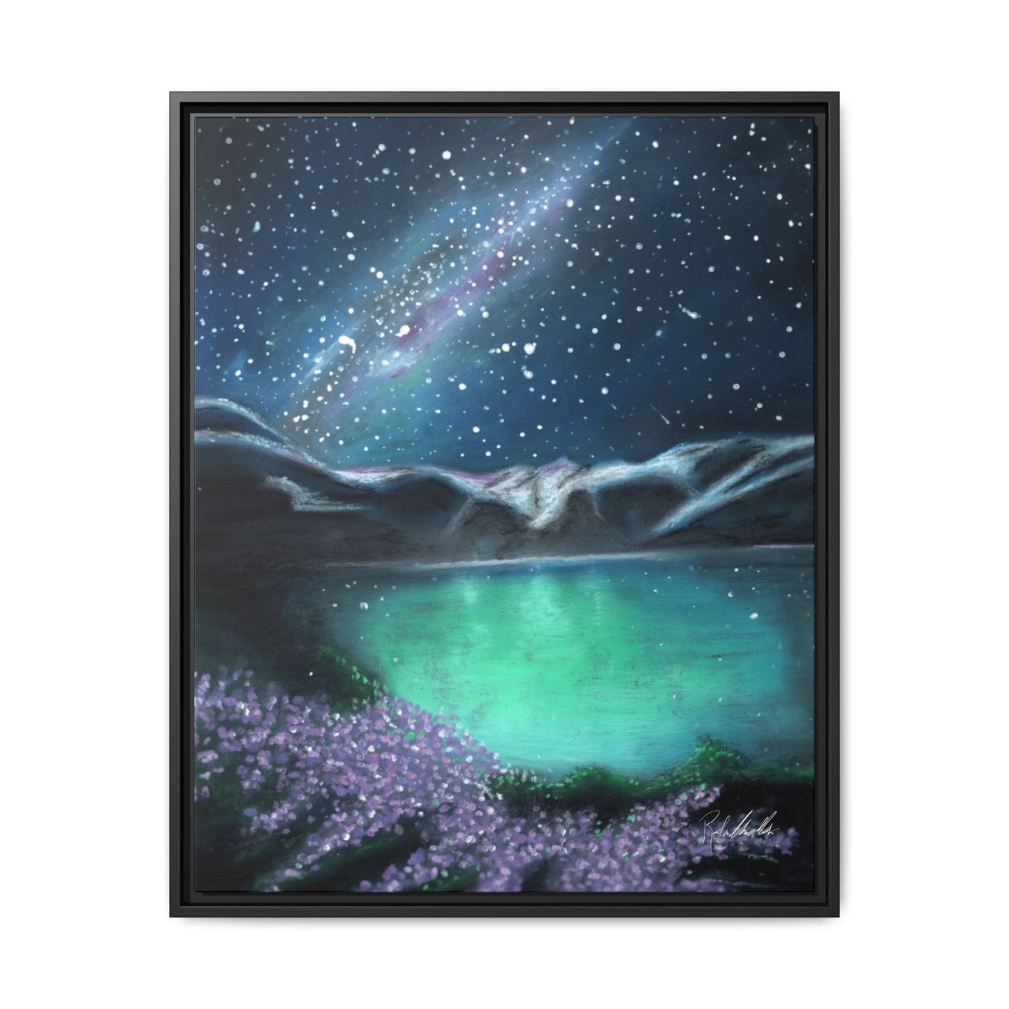 Night Sky over Spring Lake Framed Wall Art