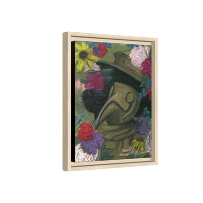 Plague Doctor and Raven Framed Wall Art