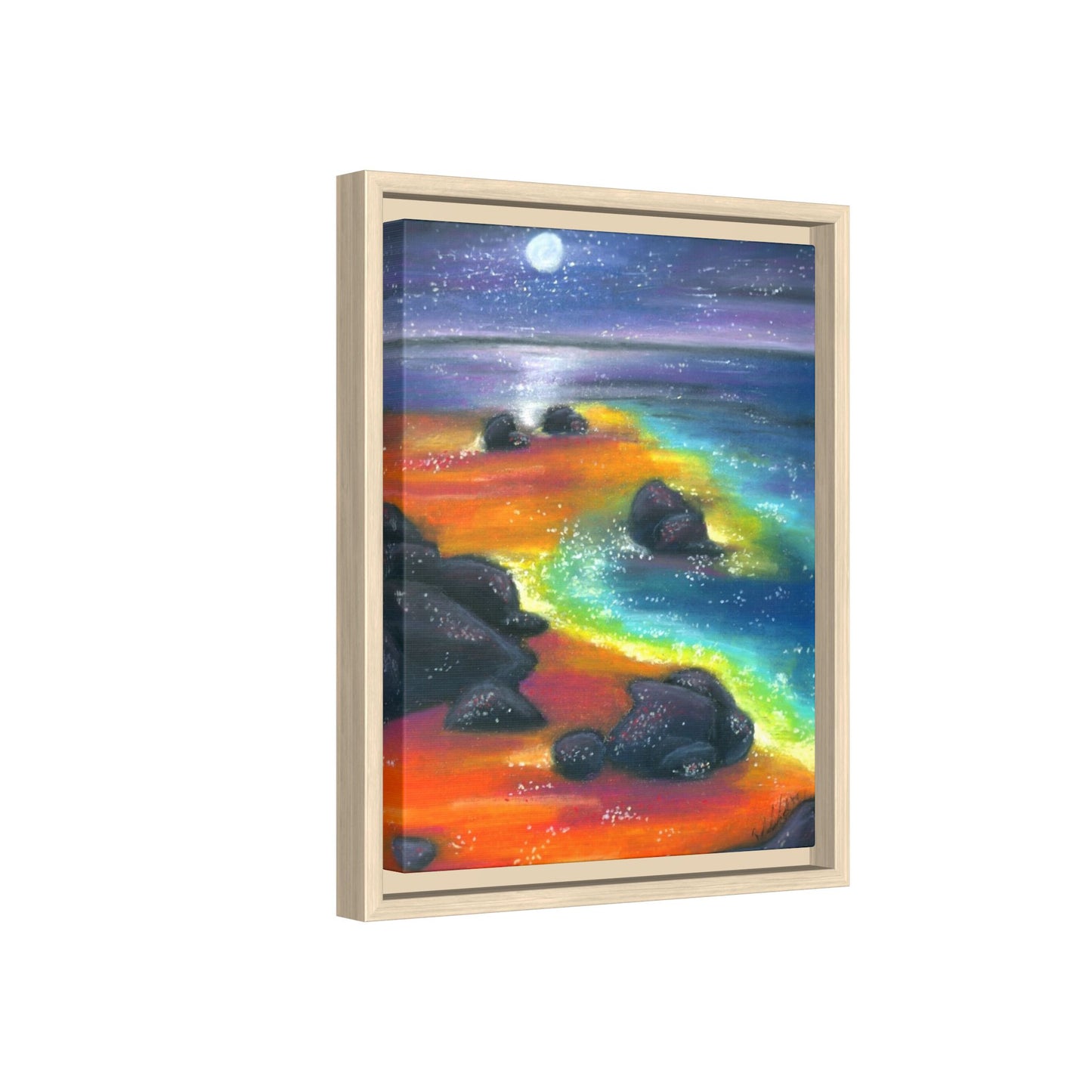 Beach at Night Frame Wall Art