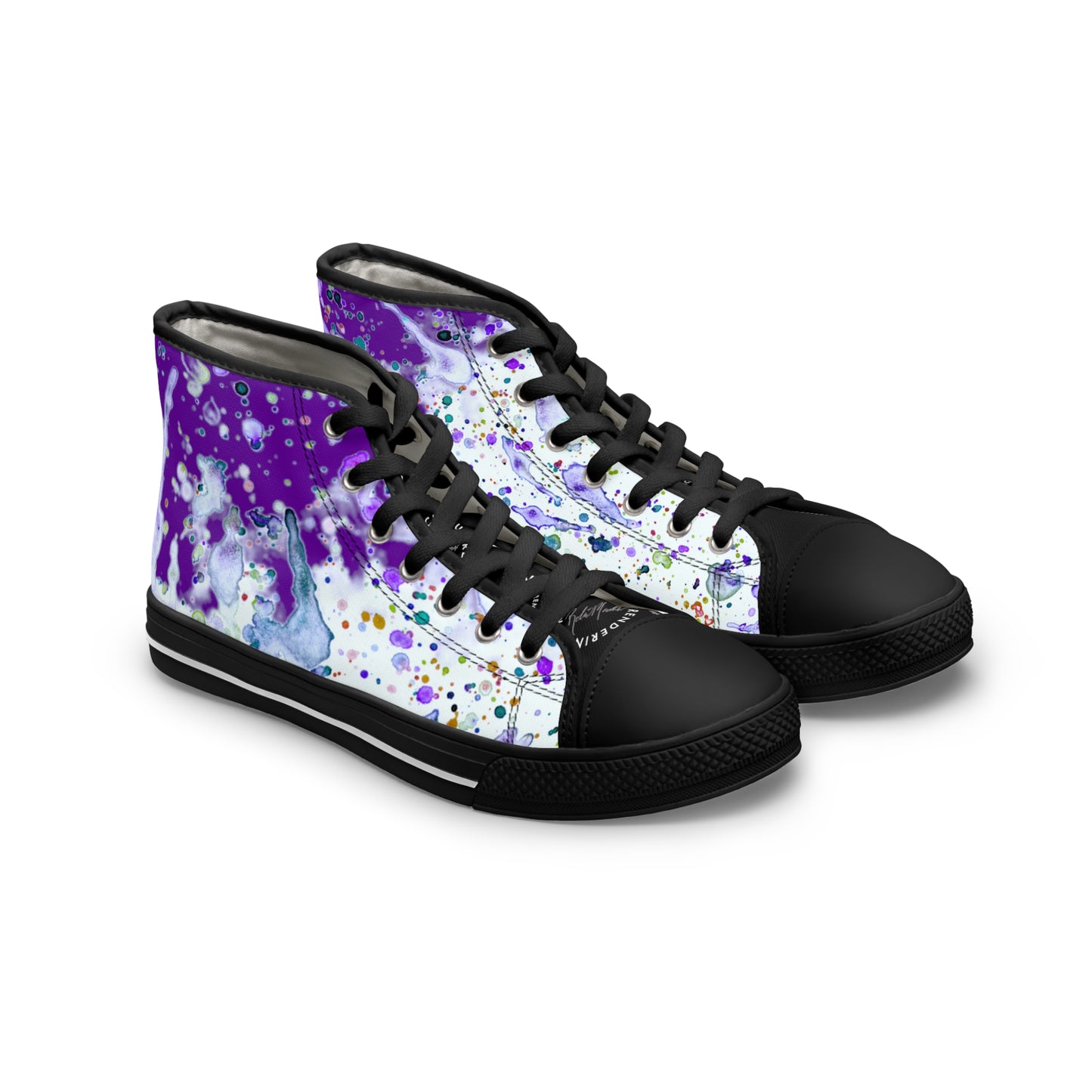 Purple Color Splash Unisex Classic High Top Sneakers