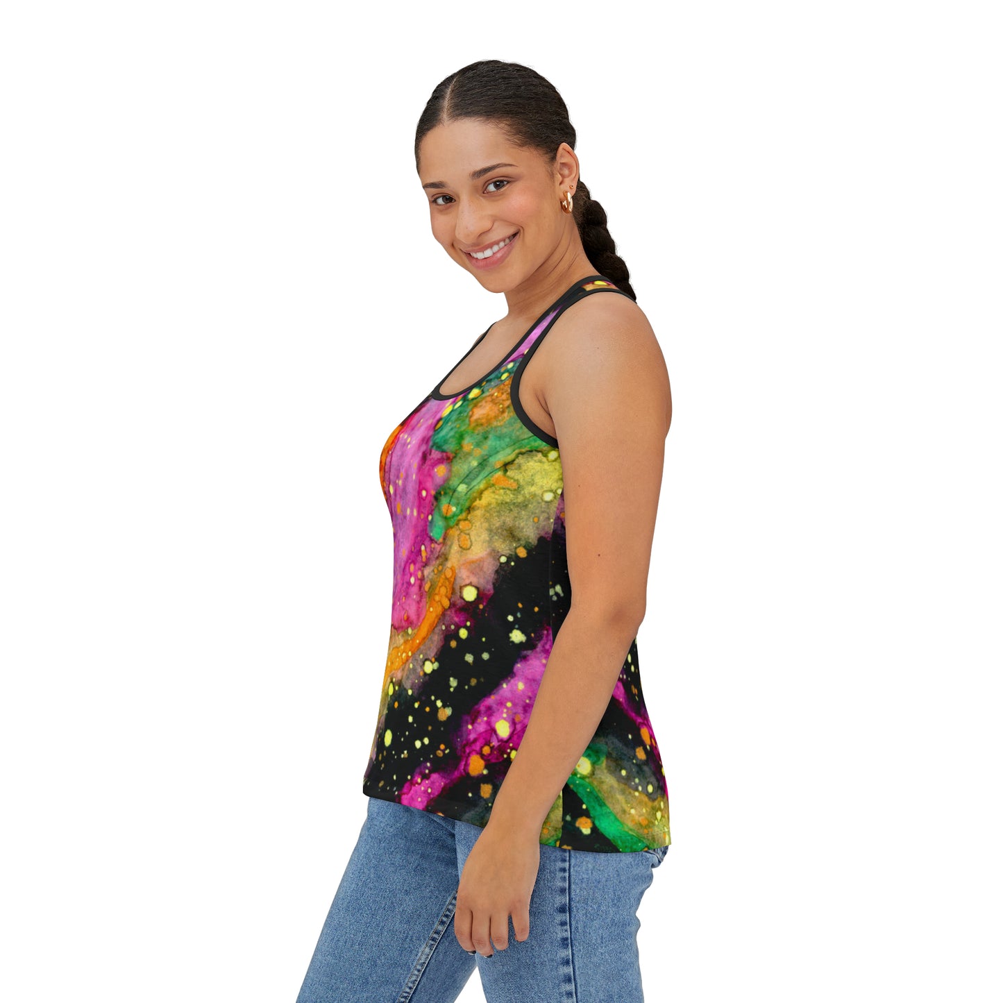 Neon Galaxy Women's Tank Top (AOP)