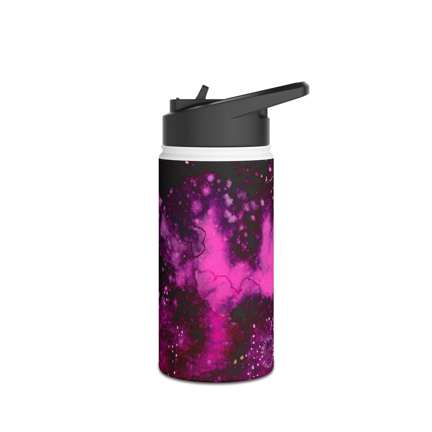 Rose Colored Galaxy Stainless Steel Water Bottle, Standard Lid