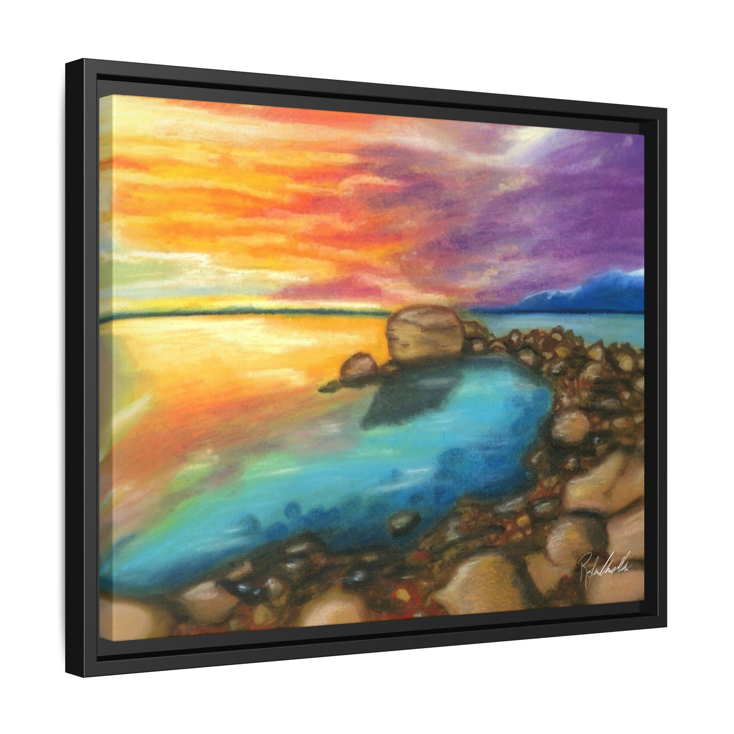 Sunset Ocean Beach Framed Wall Art