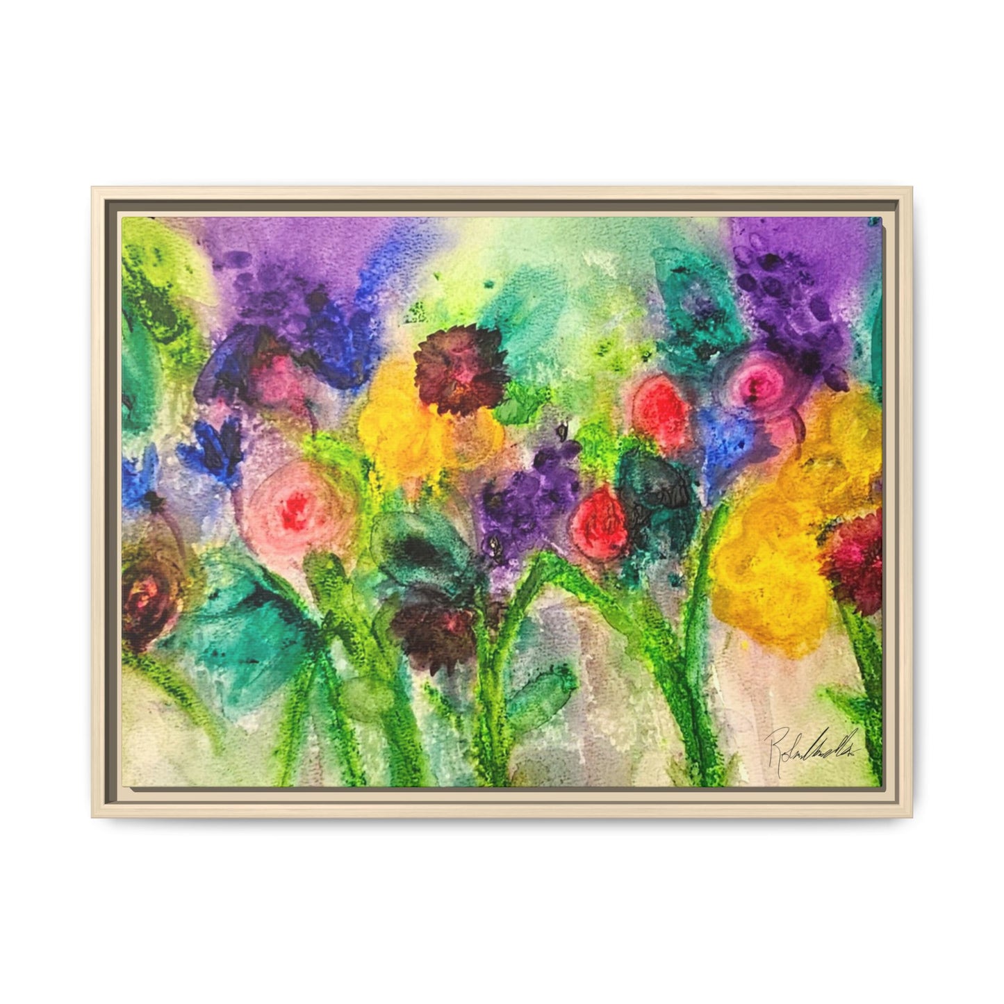 Abstract Flowers Framed Wall Art