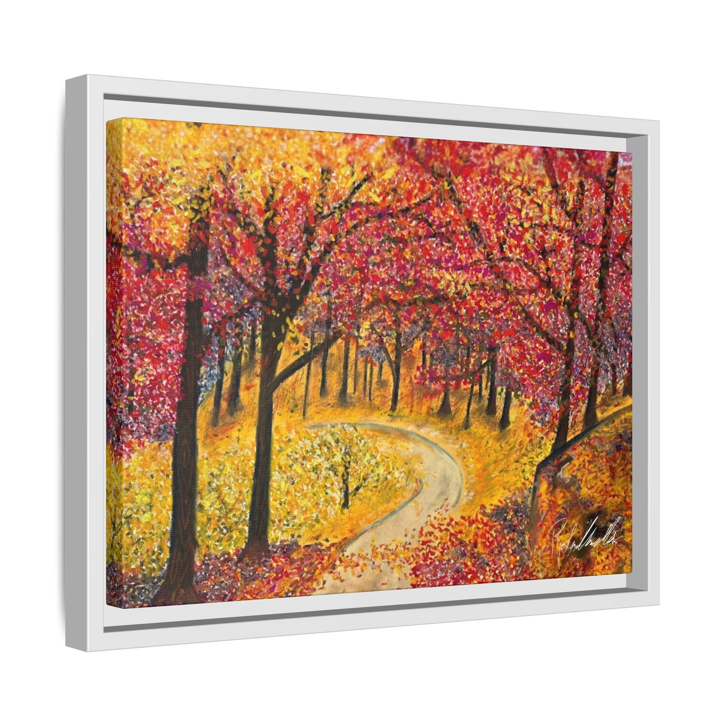 Vibrant Fall Forest Framed Wall Art