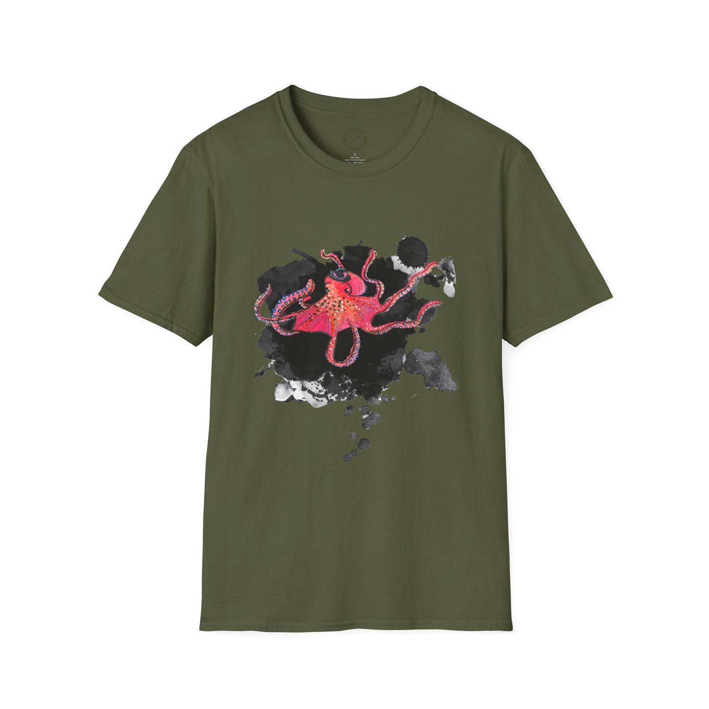 Octopus Ink Blot Unisex Softstyle T-Shirt