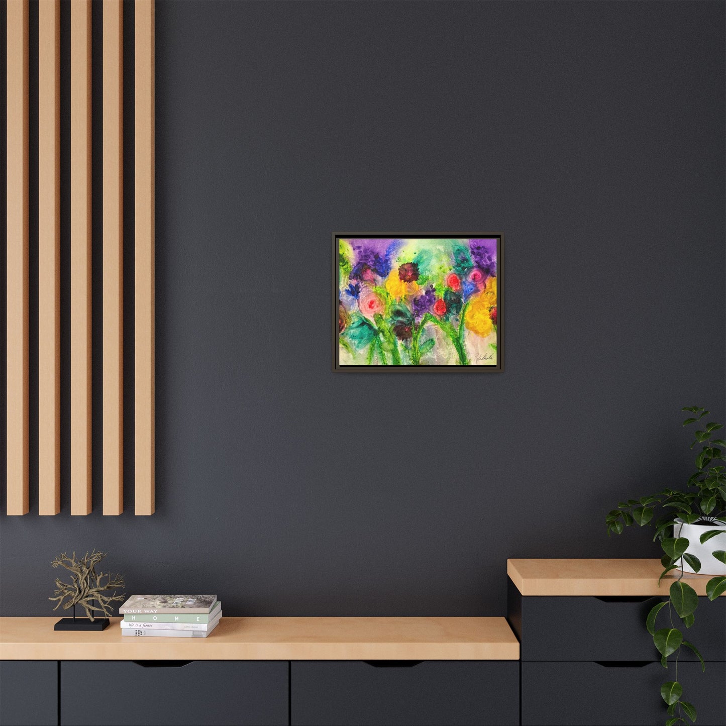 Abstract Flowers Framed Wall Art