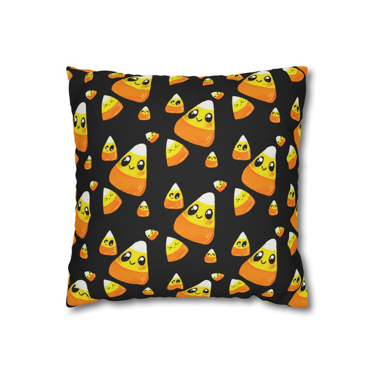 Cute Candy Corn Pattern Pillowcase — Halloween Decorative Throw Pillow Cover