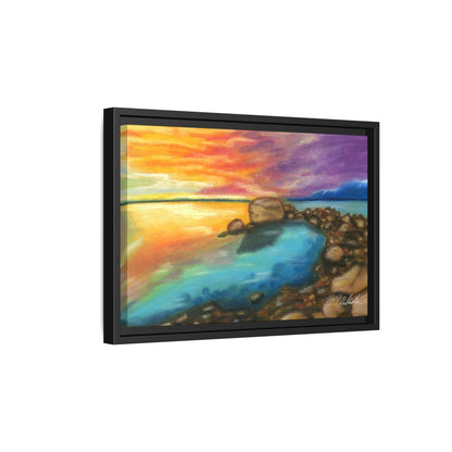 Sunset Ocean Beach Framed Wall Art