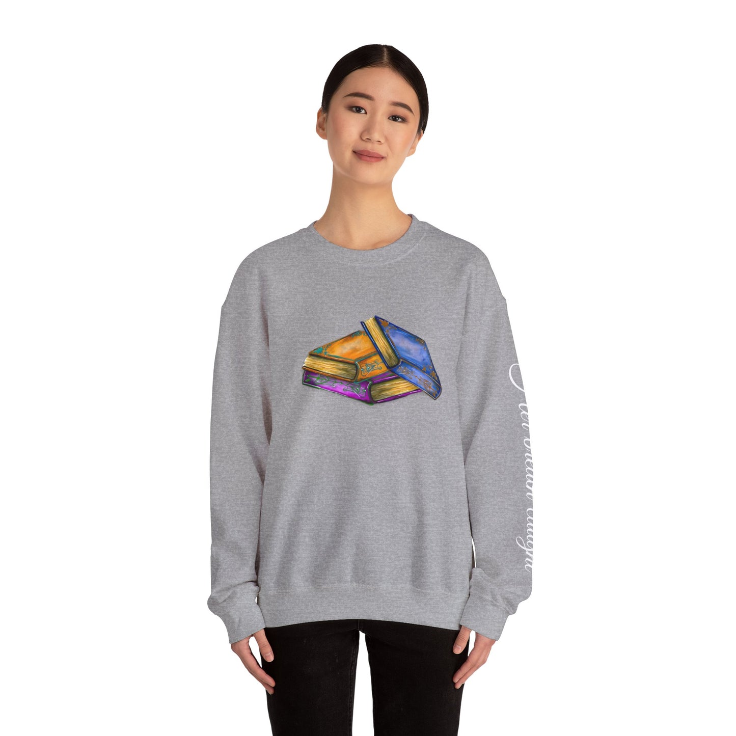 Book Quotes- Her Breath Caught Unisex Heavy Blend™ Crewneck Sweatshirt