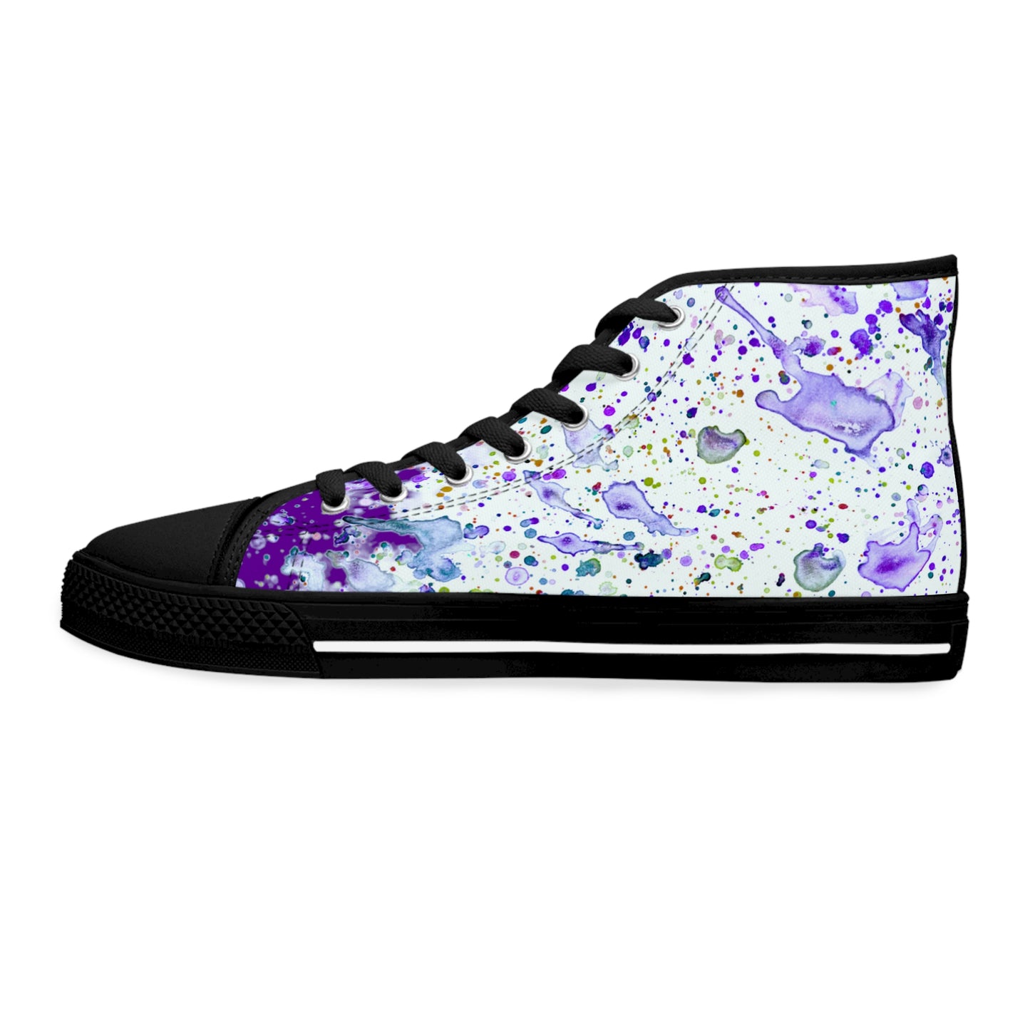 Purple Color Splash Unisex Classic High Top Sneakers