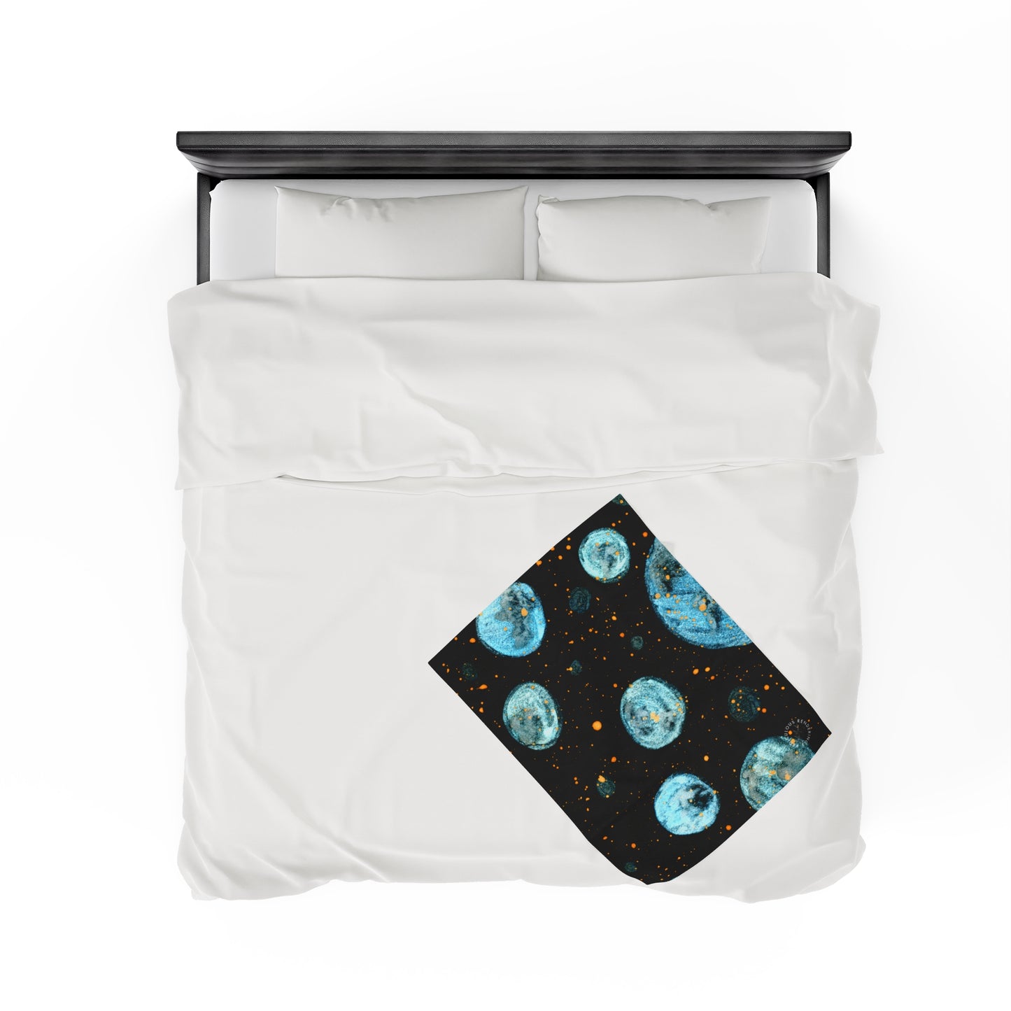 Little Blue Planets Galaxy Velveteen Plush Blanket