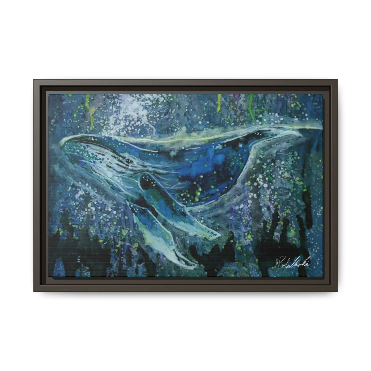 Watercolor Whale Framed Wall Art