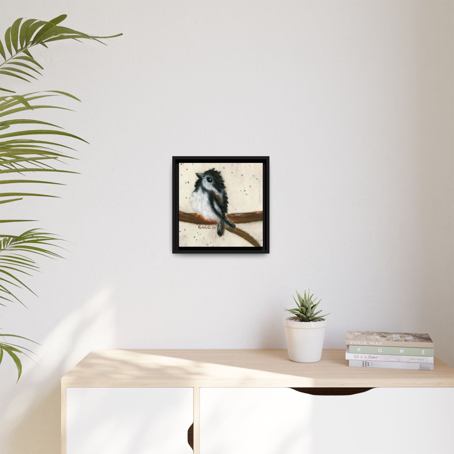 Black Finch Bird Framed Wall Art