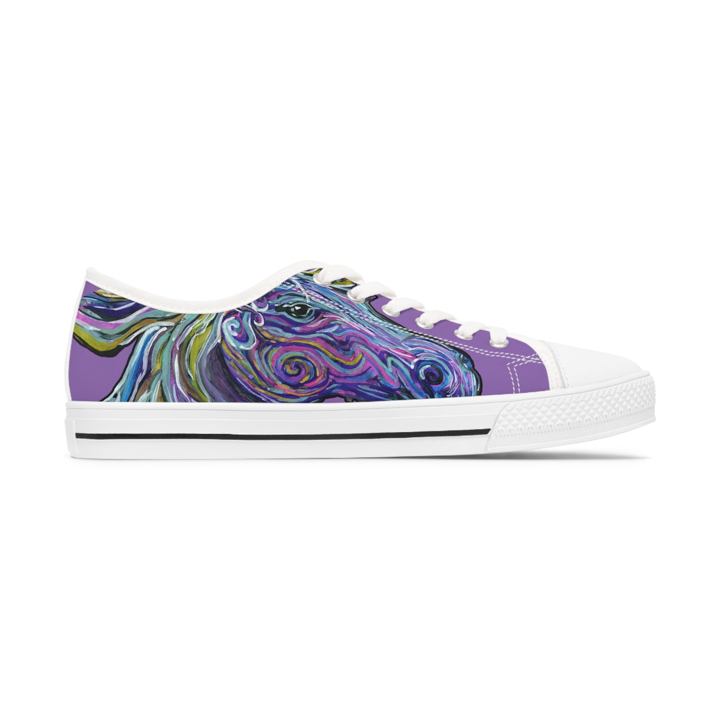 Purple Abstract Horse Unisex Low-Top Sneakers